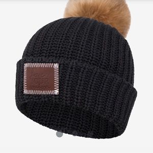 Love Your Melon Black Pom Beanie